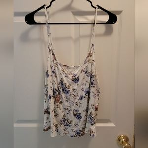 American Eagle White Floral Tank